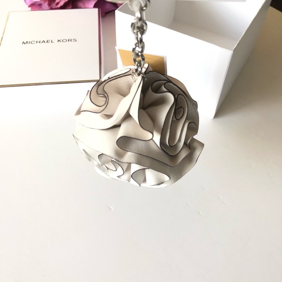 Micheal Kors Leather Flower Ruffle Pom Charm - Picture 6 of 8